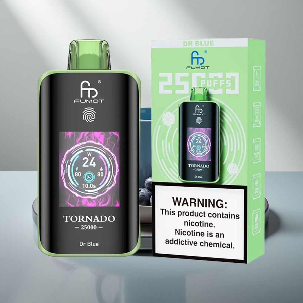 Fumot Tornado 25000 Puffs HD Screen 700mAh 20ml Type-C ד\"ר כחול