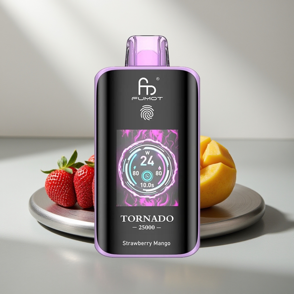 Fumot Tornado 25000 Puffs HD Screen 700mAh 20ml Type-C תות מנגו