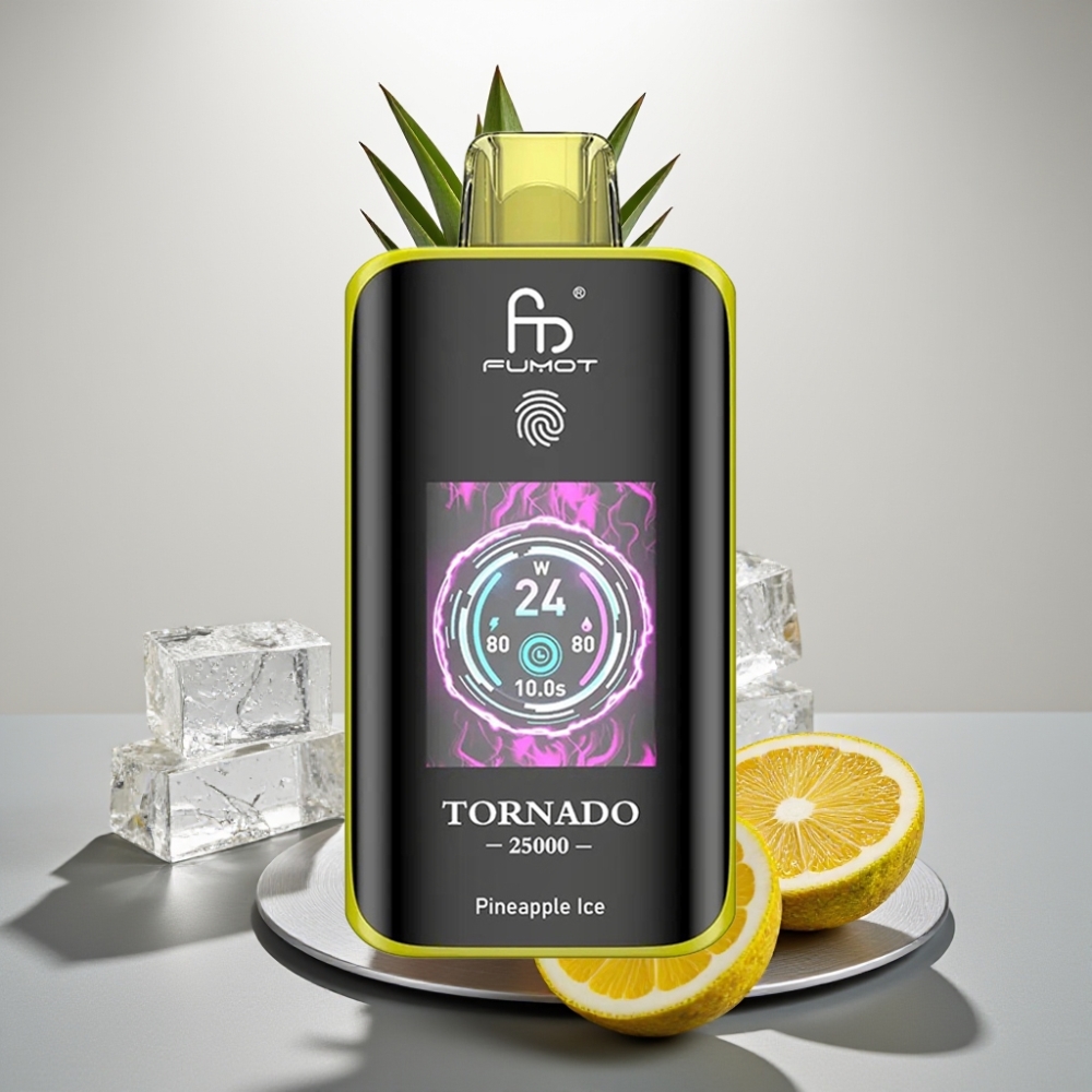 Fumot Tornado 25000 Puffs HD Screen 700mAh 20ml Type-C אננס קרח