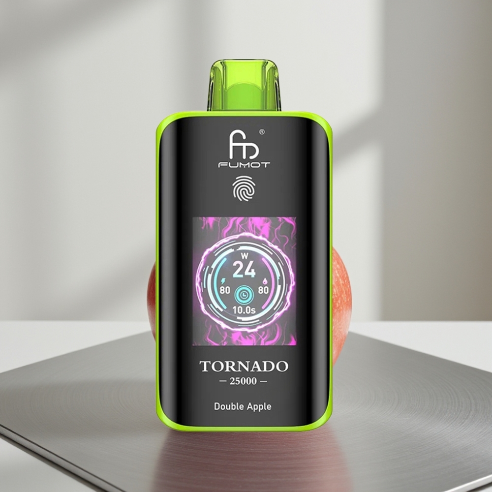 Fumot Tornado 25000 Puffs HD Screen 700mAh Rechargeable 20ml Double Apple (תפוח כפול)