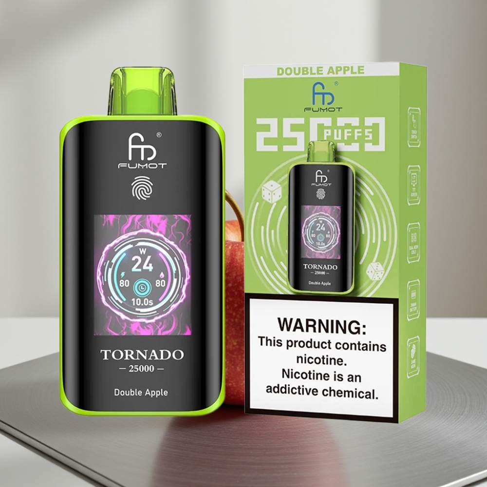 Fumot Tornado 25000 Puffs HD Screen 700mAh Rechargeable 20ml Double Apple (תפוח כפול)