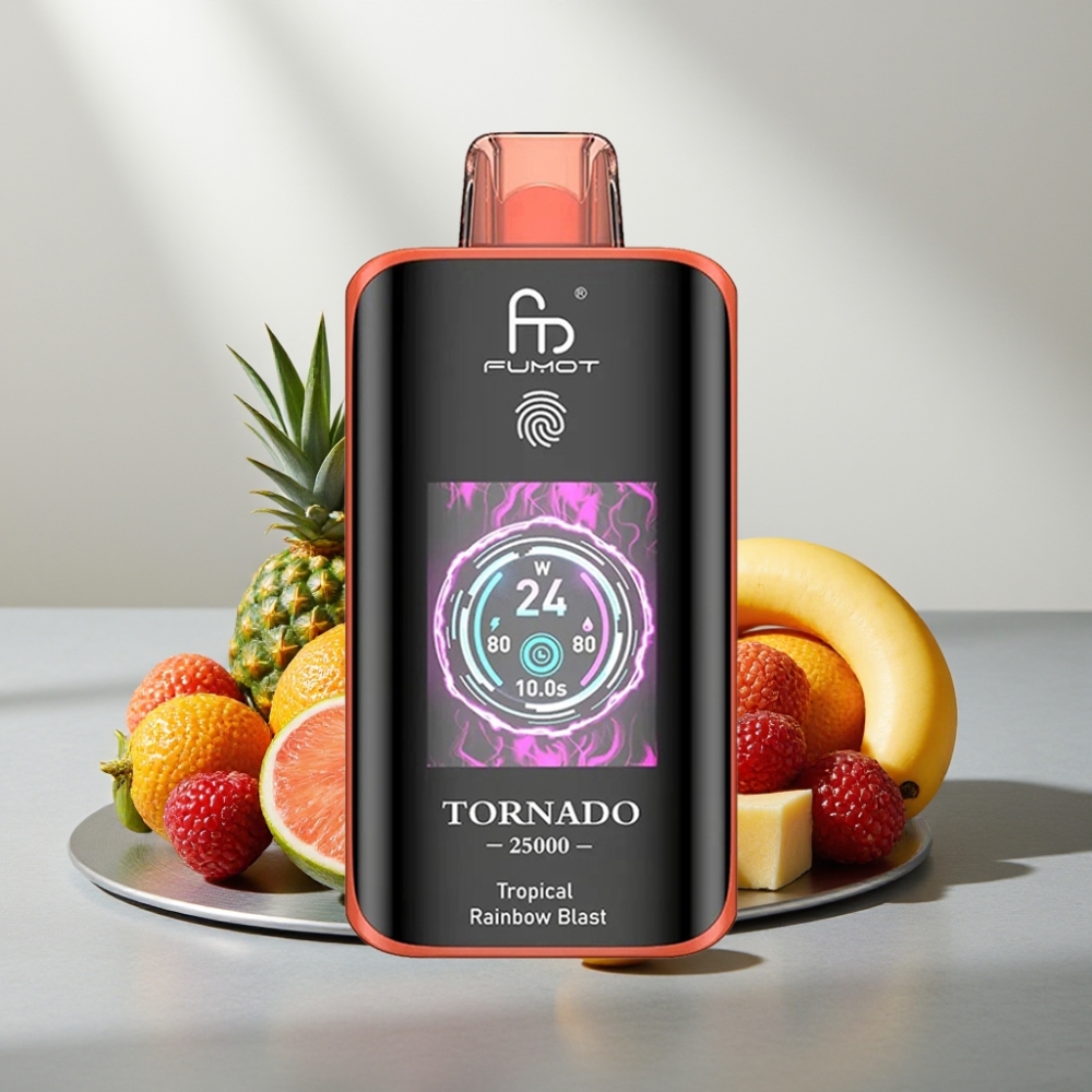 Fumot Tornado 25000 Puffs HD Screen 700mAh Rechargeable 20ml Tropical Rainbow Blast