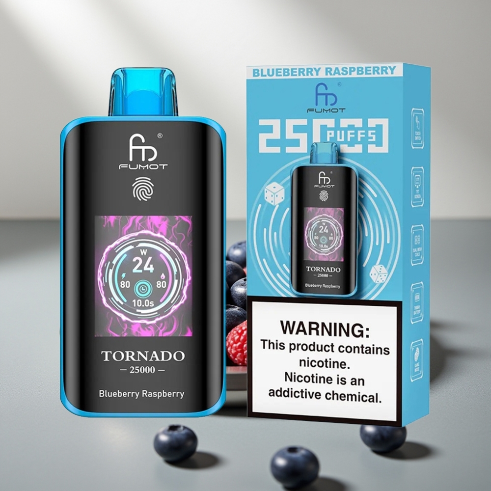 Fumot Tornado 25000 Puffs HD Screen Rechargeable 700mAh Type-C טטענברי פטל