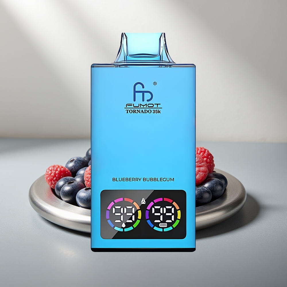 Fumot Tornado 35K Disposable Vape 15ml 700mAh Dual Mesh Fast USB-C Blueberry Bubblegum