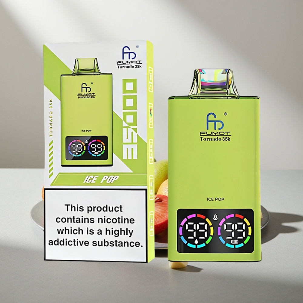 Fumot Tornado 35K Disposable Vape 35000 Puffs Dual Mesh RGB Lights 15ml Ice Pop