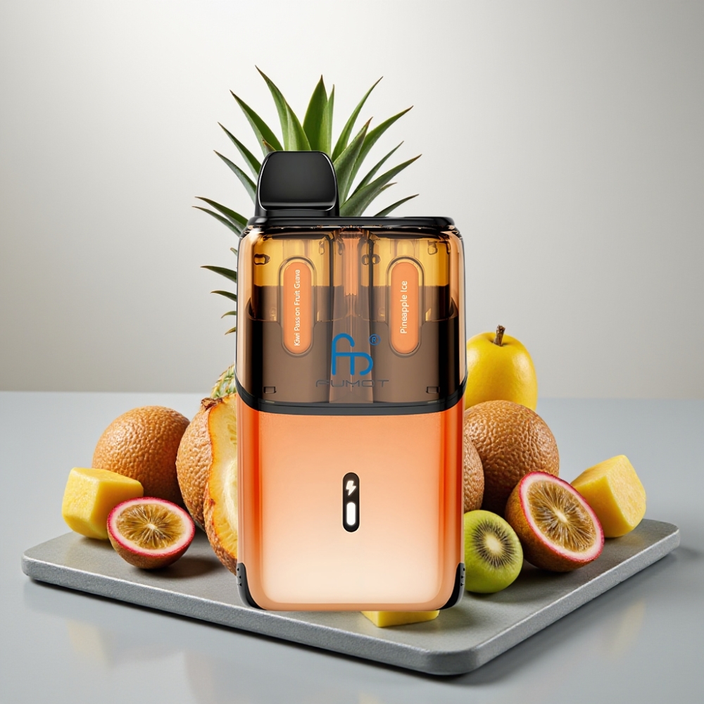 Fumot Ultra T32000 32000 פּוּפִים 800mAh 24ml 20mg Type-C קיווי פסיון גויאבה - אננס קרח