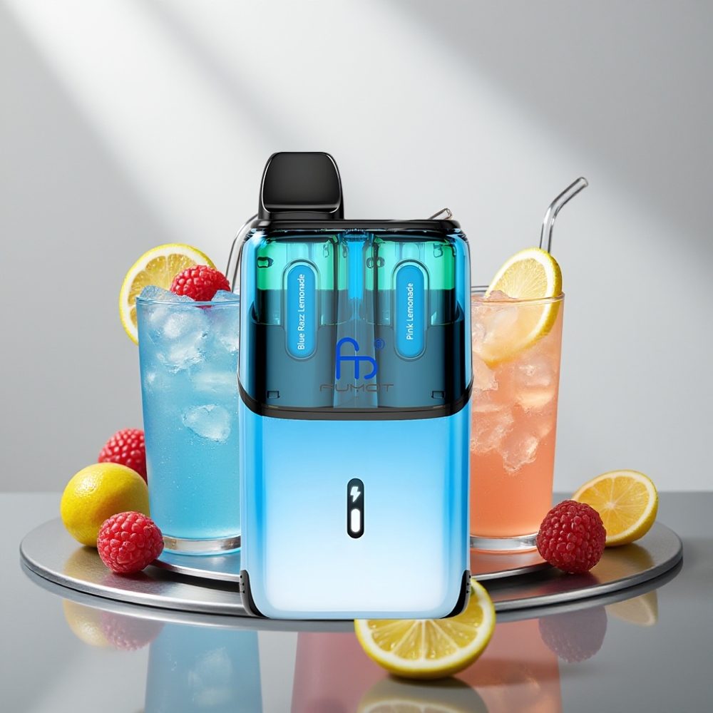 Fumot Ultra T32000 32000 פאפים 800mAh 24ml טעון Type-C 2% רשת בלימונדה כחולה-ורודה