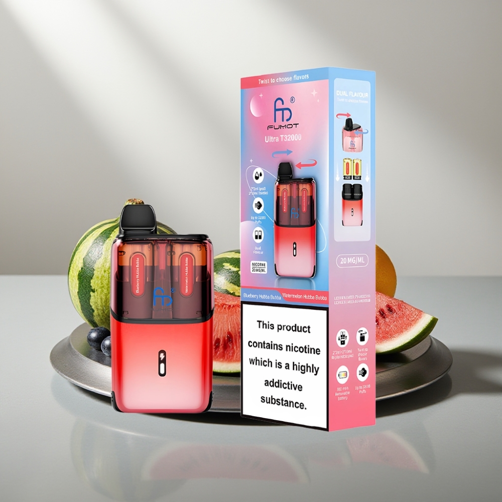 Fumot Ultra T32000 32000 פאפים 800mAh 24ml טעון Type-C בלו-ברי האבה באבה - אבטיח האבה באבה