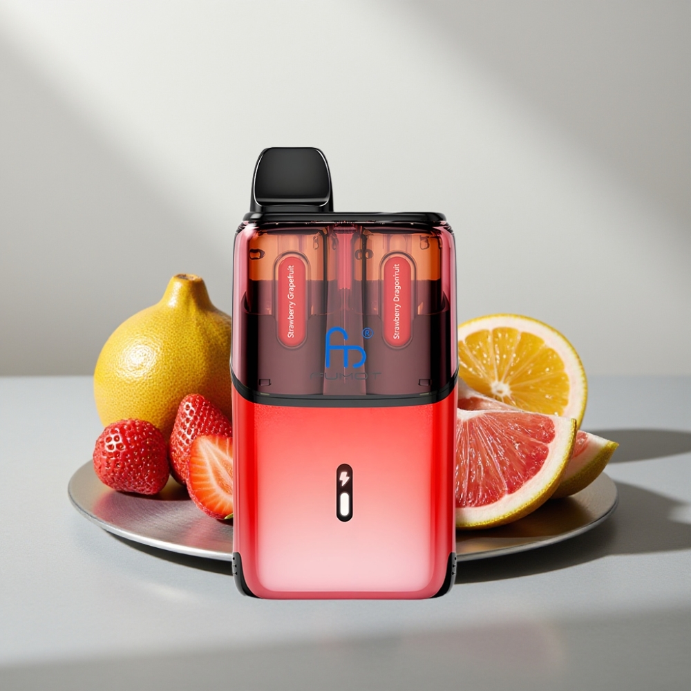 Fumot Ultra T32000 32000 פאפים סוללה 800mAh טעון Type-C 24ml ניקוטין 20mg תות אשכולית - תות פיטאיה