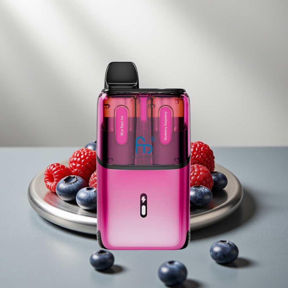 Fumot Ultra T32000 32000 פאפים סוללה 800mAh טעון Type-C 24ml ניקוטין 20mg טעם פטל כחול קרח