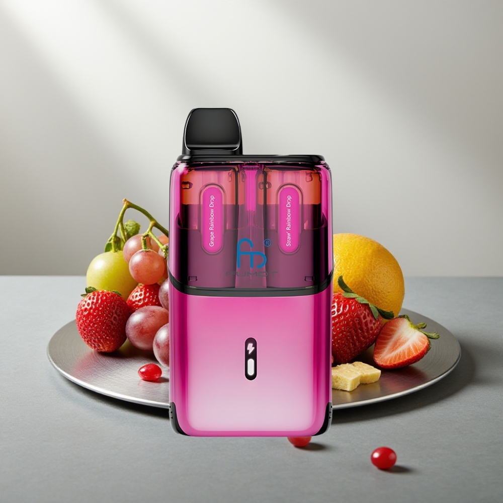 Fumot Ultra T32000 32000 פאפים סוללה 800mAh טעון Type-C טיפה בצבעי קשת ענבים - טיפה בצבעי קשת תות