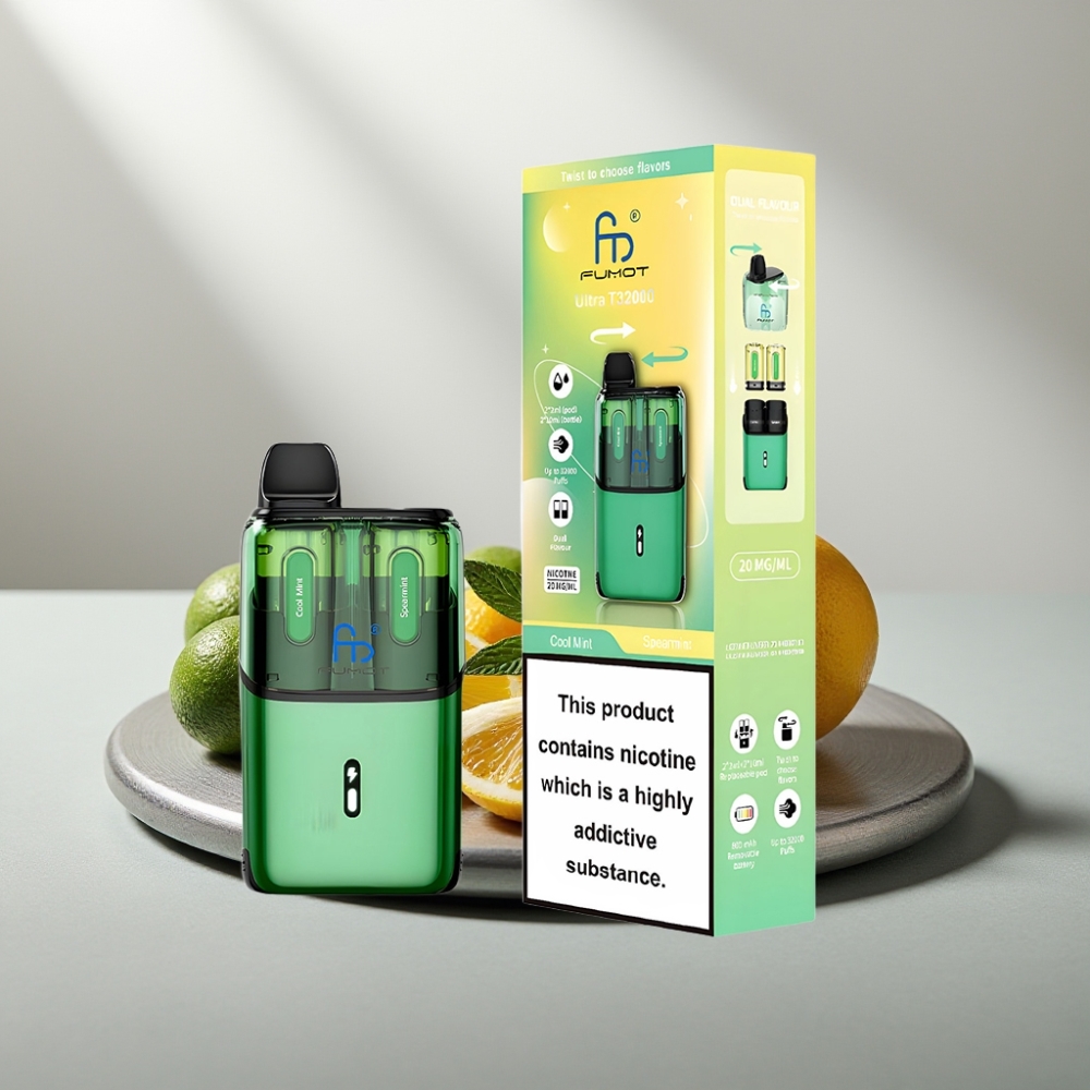 Fumot Ultra T32000 Disposable Vape 32000 Puffs 800mAh 24ml Type-C נענע קריר - נענע מצוי