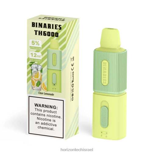HorizonTech Binaries Cabin th6000 חד פעמי 12 מ"ל לימונדה שקופה HorizonTech disposable vape 28N28114