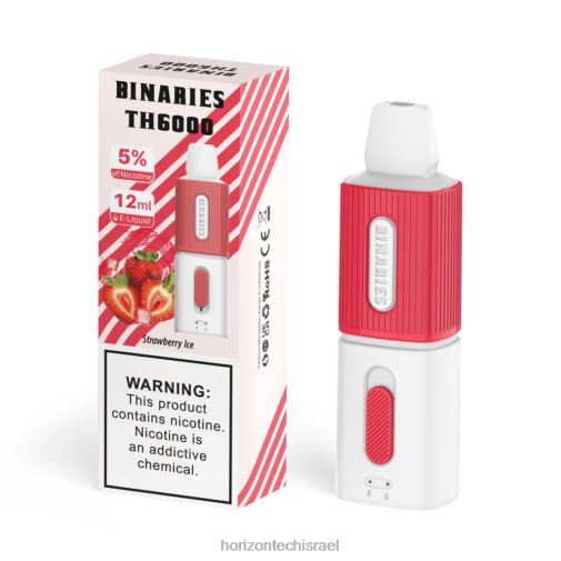 HorizonTech Binaries Cabin th6000 חד פעמי 12 מ"ל קרח תות HorizonTech disposable vape 28N284