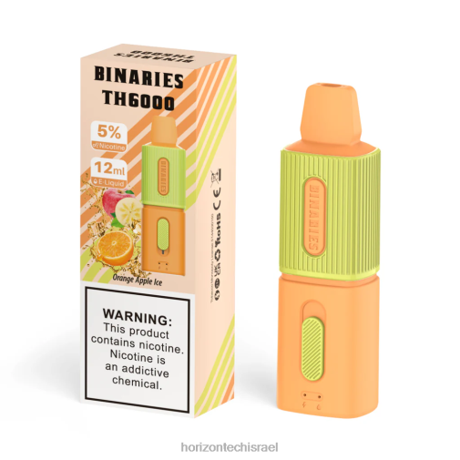 HorizonTech Binaries Cabin th6000 חד פעמי 12 מ"ל קרח תפוח תפוז HorizonTech vape israel 28N28113
