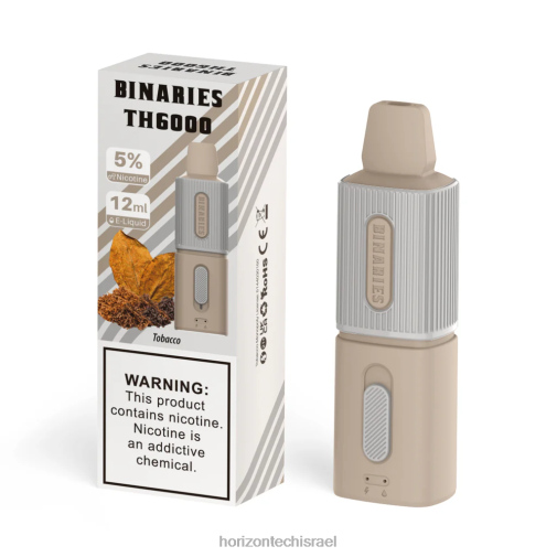 HorizonTech Binaries Cabin th6000 חד פעמי 12 מ"ל טַבָּק HorizonTech vape kit 28N28120