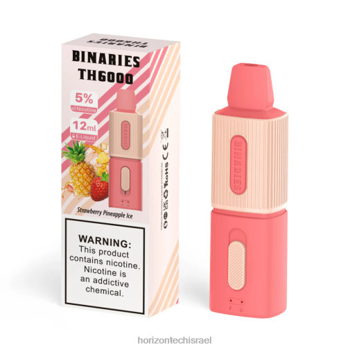 HorizonTech Binaries Cabin th6000 חד פעמי 12 מ"ל קרח אננס תות Horizon tech vape 28N28105