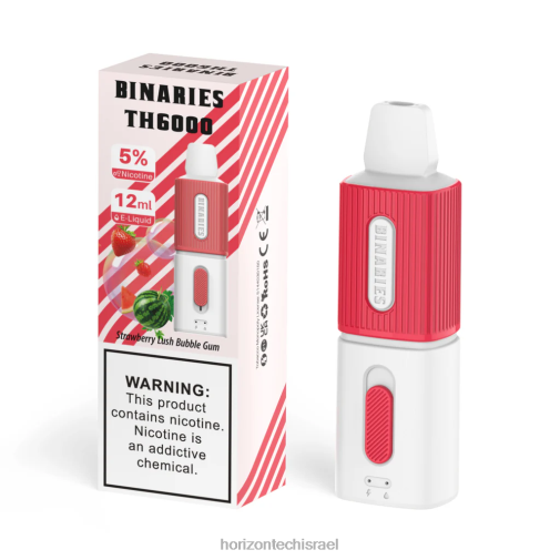HorizonTech Binaries Cabin th6000 חד פעמי 12 מ"ל מסטיק שופע תות Horizon tech vape coils 28N28117