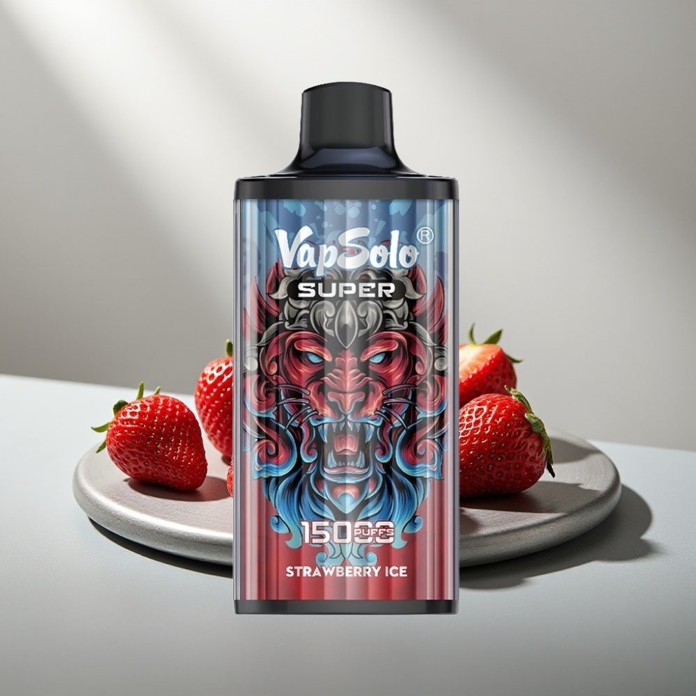 Vapsolo Super 15000 Puffs 40ml 850mah Type-C תות קרח