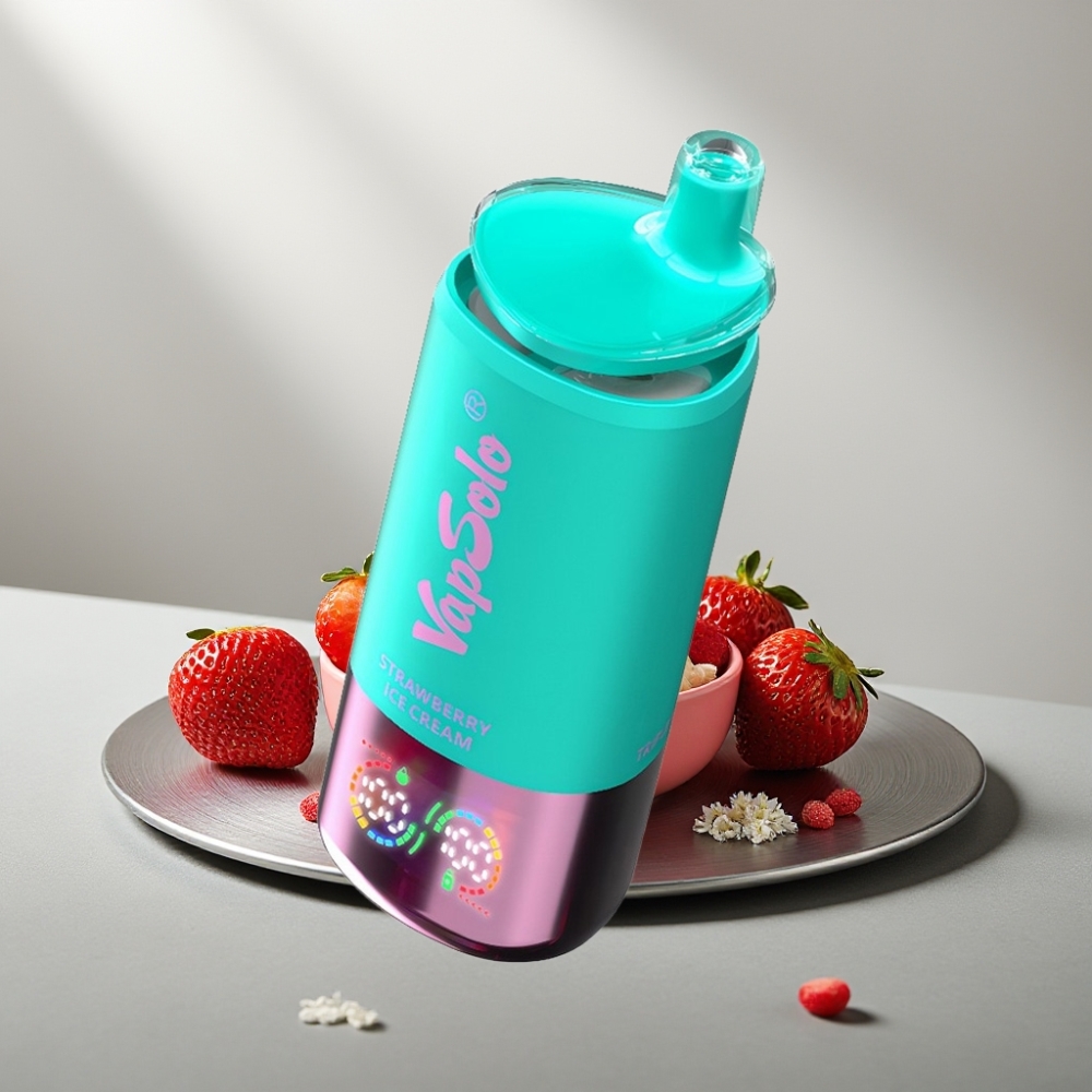 VapSolo Triple 30000 Puffs 40ml 20/50mg תות גלידה Type-C 3 טנקים