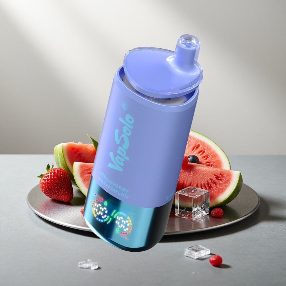 VapSolo Triple 30000 Puffs 40ml 3-Tank Type-C תות אבטיח & אוכמניות קרח