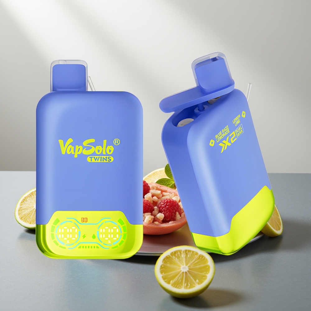 Vapsolo Twins 20000 Puffs 40ml 20mg/50mg Type-C כחול ראז לימונדה & לימון ליים