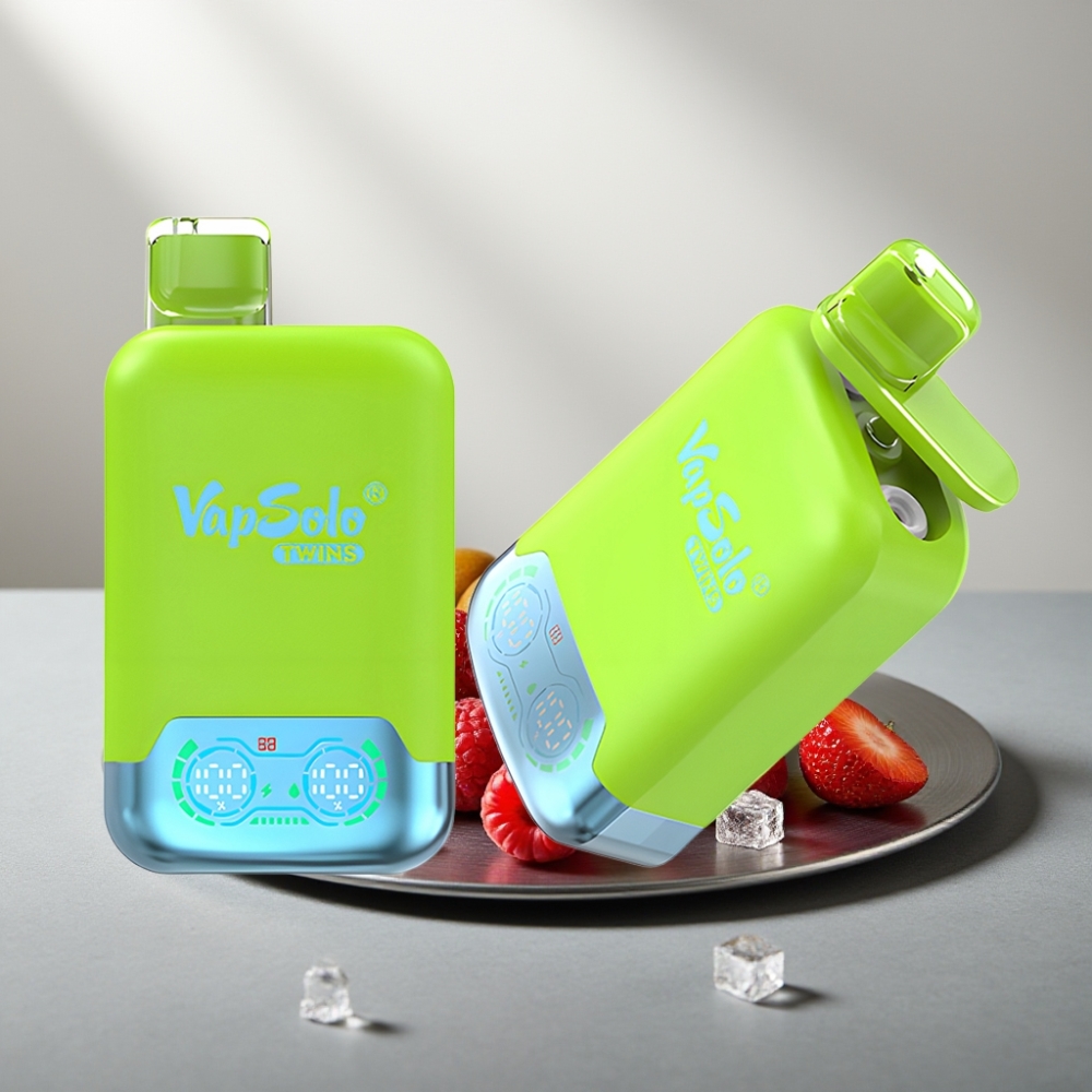 Vapsolo Twins 20000 Puffs 40ml 2 Oil Tanks Type-C תות קיווי & תות פטל דובדבן קרח
