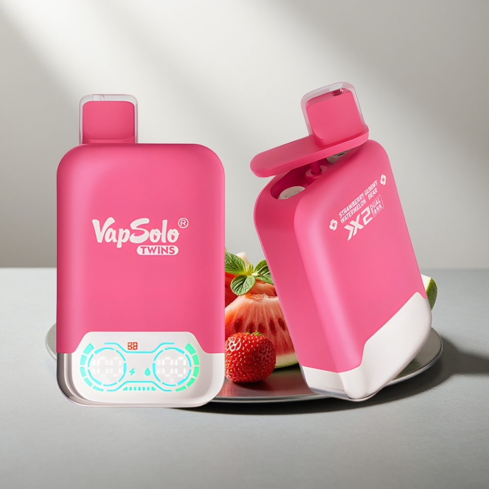 Vapsolo Twins 20000 Puffs 40ml 2-Tank Type-C תות אבטיח & גומי דוב