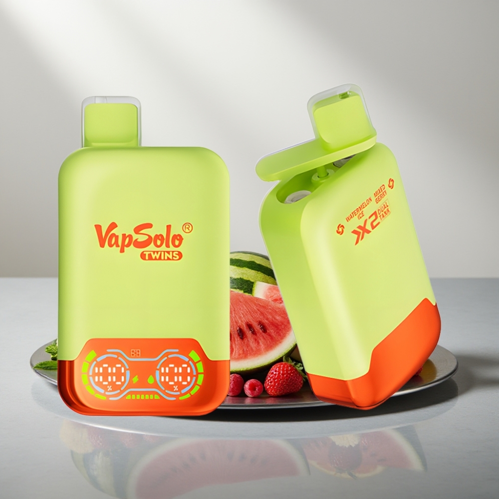 Vapsolo Twins 20000 Puffs 40ml 2 Tank Type-C אבטיח קרח & פירות יער מעורבים