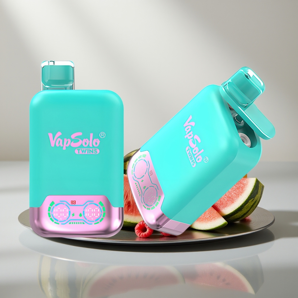 Vapsolo Twins 20000 Puffs 40ml Type-C אבטיח משולש & פטל אבטיח