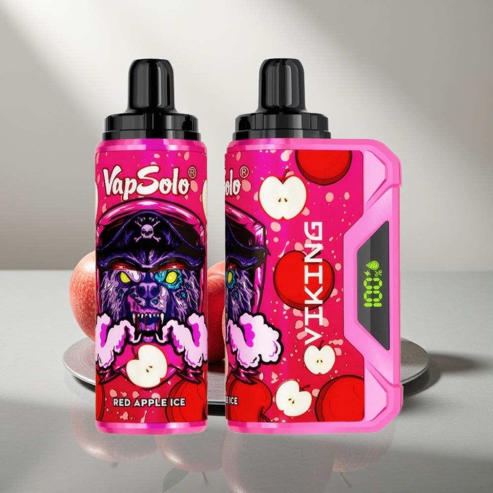 VapSolo VIKING 12000 Puffs 22ml 20/50mg Type-C Red Apple Ice (תפוח אדום קרח)
