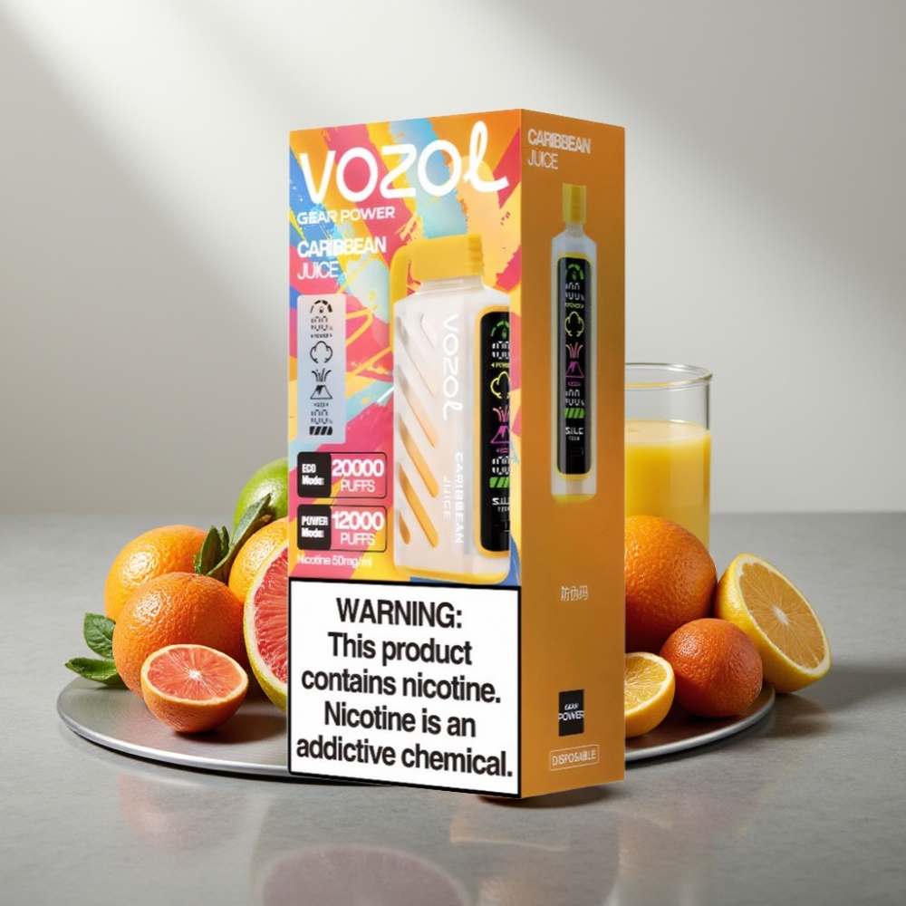 VOZOL Gear Power 20000 Puffs Disposable Vape מיץ קריבי S.i.L.C. Tech Dual Mesh Coil 20mL 5%