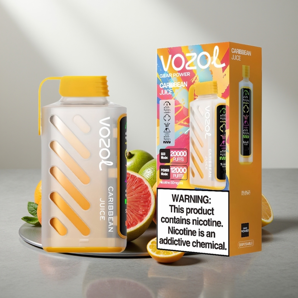 VOZOL Gear Power 20000 Puffs Disposable Vape מיץ קריבי S.i.L.C. Tech Dual Mesh Coil 20mL 5%