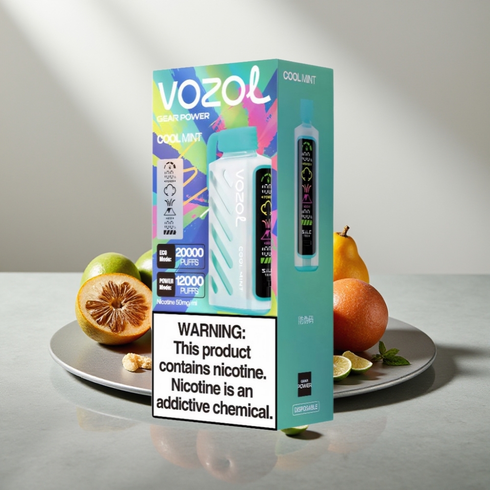 VOZOL Gear Power 20000 Puffs Disposable Vape נענע קרירה S.i.L.C. Tech Dual Mesh Coil Full Screen Display 20mL 5%