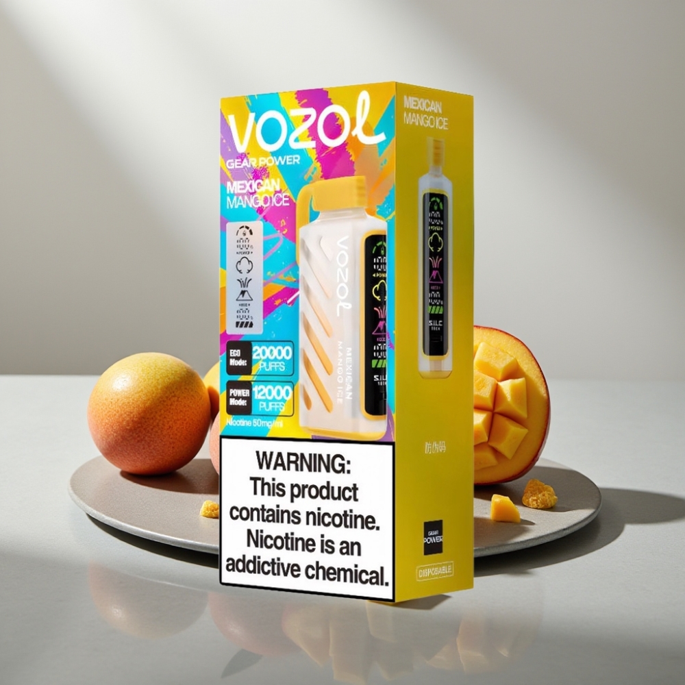 VOZOL Gear Power 20000 Puffs S.i.L.C. Tech Dual Mesh Coil 20mL 5% מנגו מקסיקני קרח