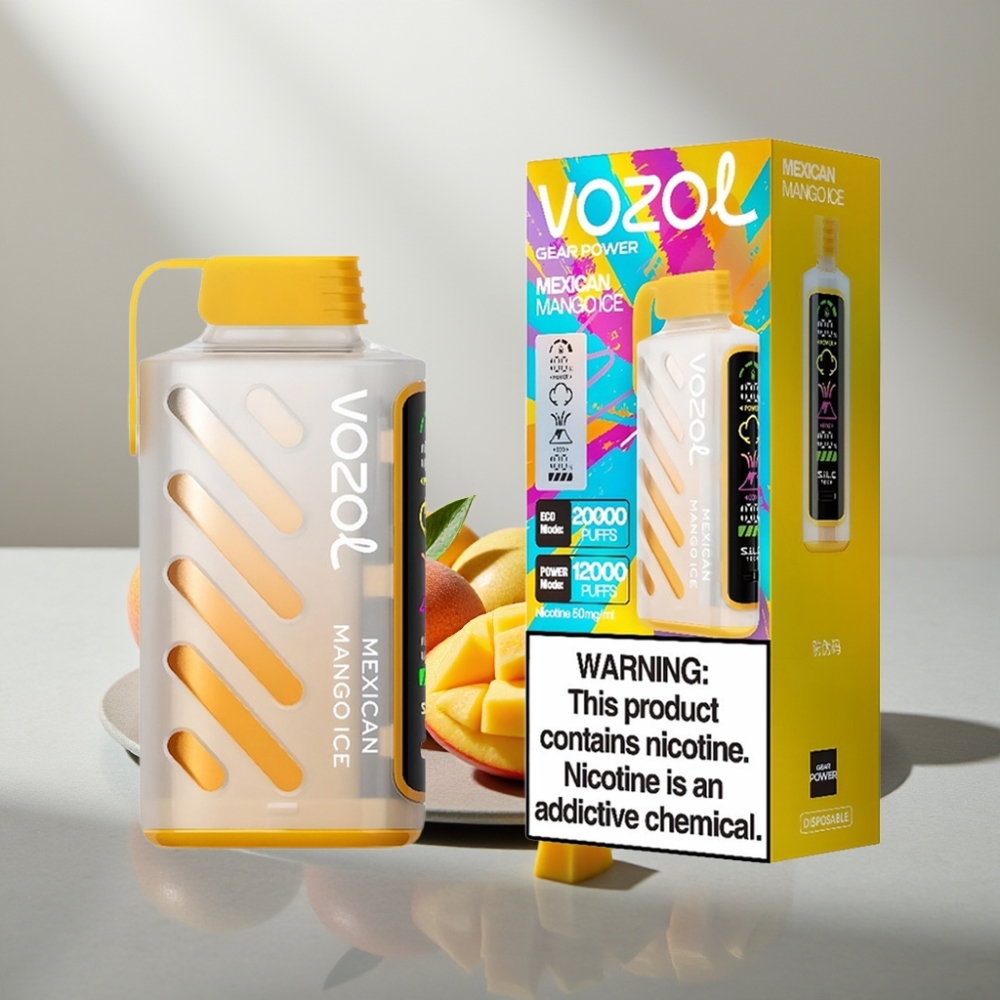 VOZOL Gear Power 20000 Puffs S.i.L.C. Tech Dual Mesh Coil 20mL 5% מנגו מקסיקני קרח