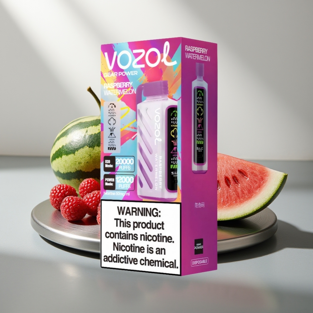 VOZOL Gear Power 20000 Puffs S.i.L.C. Tech Dual Mesh Coil 20mL 5% פטל אבטיח