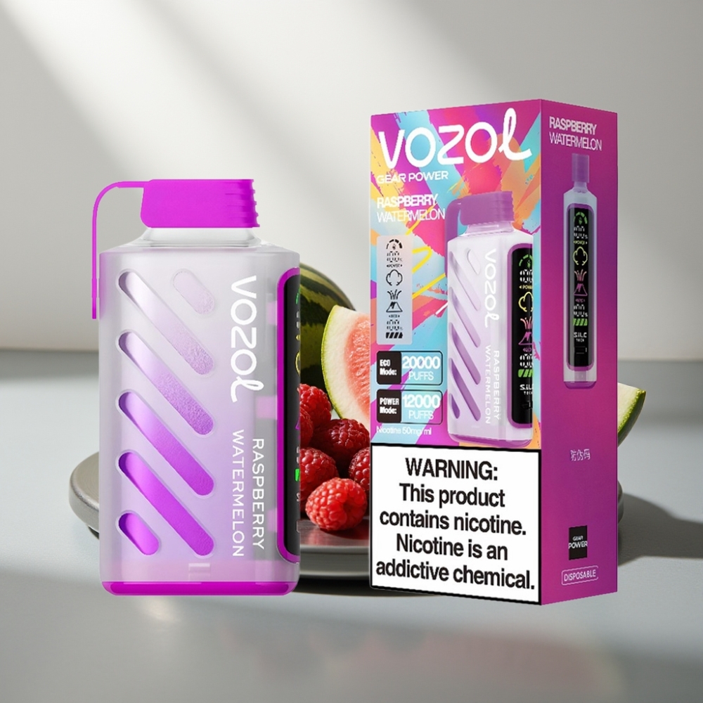 VOZOL Gear Power 20000 Puffs S.i.L.C. Tech Dual Mesh Coil 20mL 5% פטל אבטיח