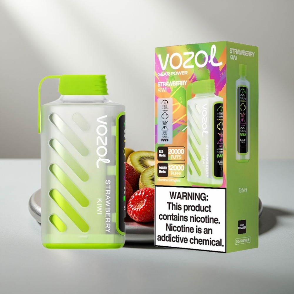 VOZOL Gear Power 20000 Puffs S.i.L.C. Tech Dual Mesh Full Screen 20mL 5% תות קיווי