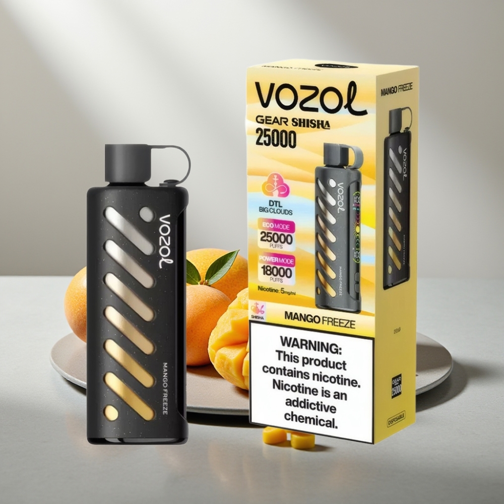 VOZOL Gear Shisha 25000 Puffs 1000mAh 5mg/ml Dual Mesh Mango Freeze