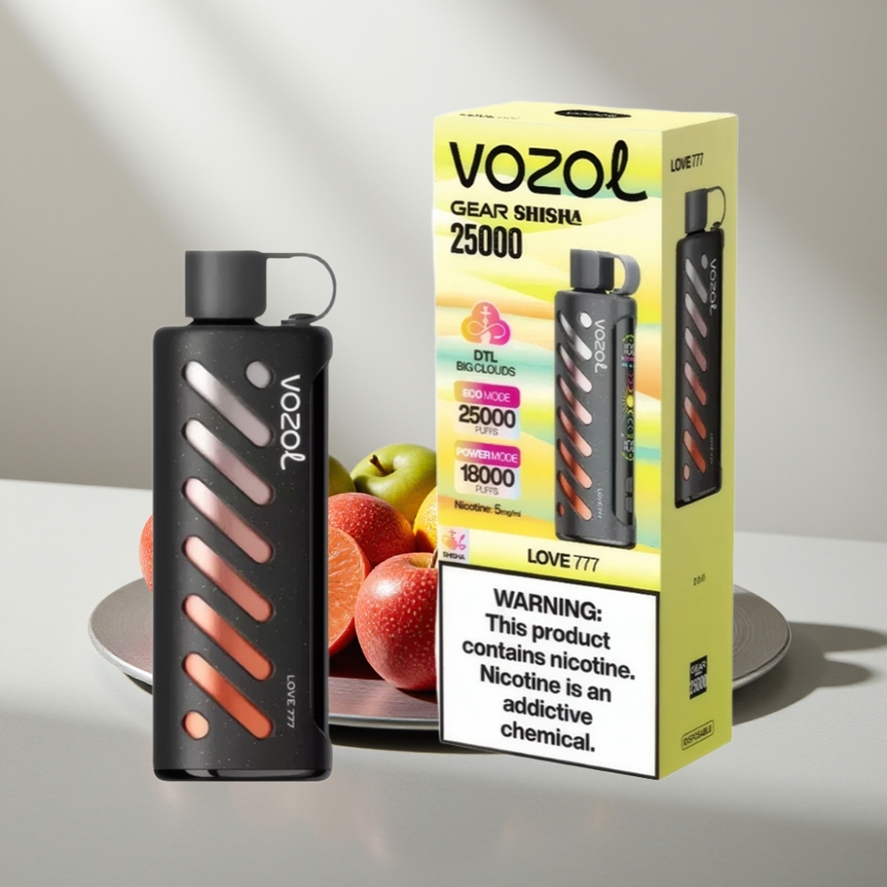VOZOL Gear Shisha 25000 Puffs 1000mAh 5mg/ml Dual Mesh S.i.L.C Tech אהבה 777