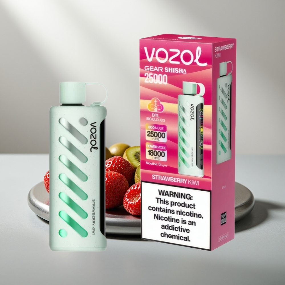 VOZOL Gear Shisha 25000 Puffs 1000mAh Dual Mesh 5mg/ml תות קיווי