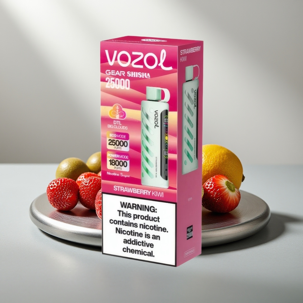 VOZOL Gear Shisha 25000 Puffs 1000mAh Dual Mesh 5mg/ml תות קיווי