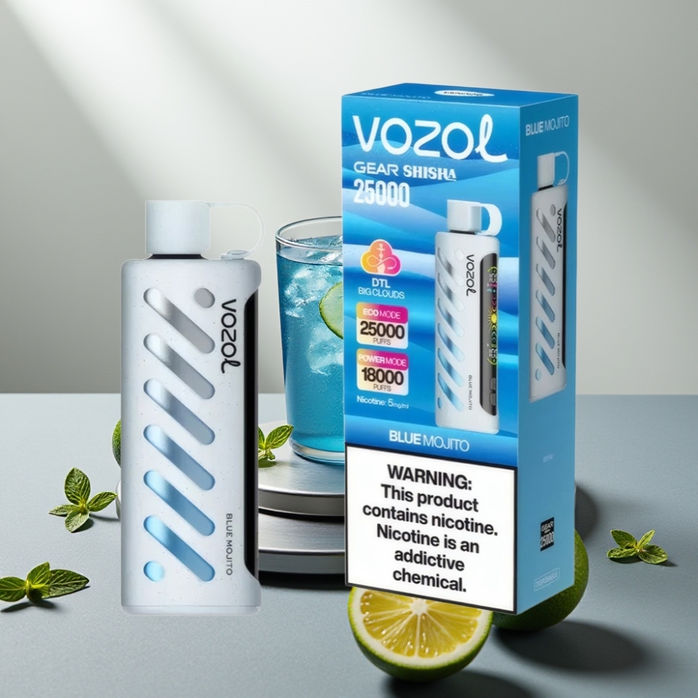 VOZOL Gear Shisha 25000 Puffs Dual Mesh 1000mAh 5mg/ml מוֹקִיטוֹ כָּחֹל