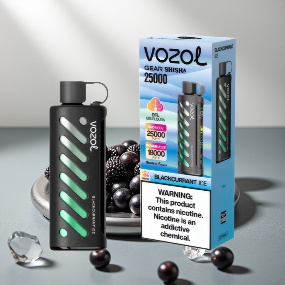 VOZOL Gear Shisha 25000 Puffs S.i.L.C Tech Dual Mesh 5mg/ml Blackcurrant Ice