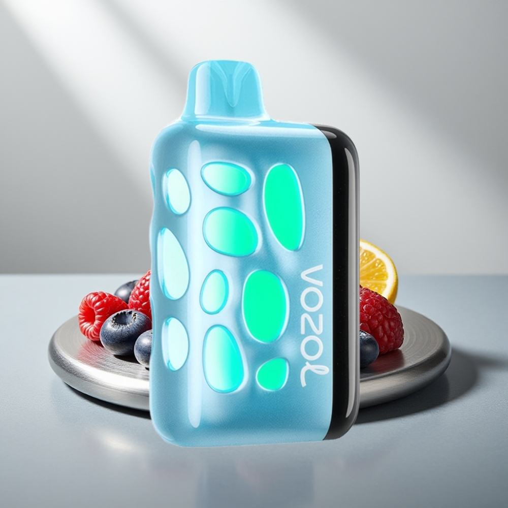 VOZOL RAVE 40000 מכשיר אידוי חד-פעמי Blue Razz Ice, 270° עיצוב זוהר, מצב מסיבות, טעינה מהירה, סוללה 1000mAh