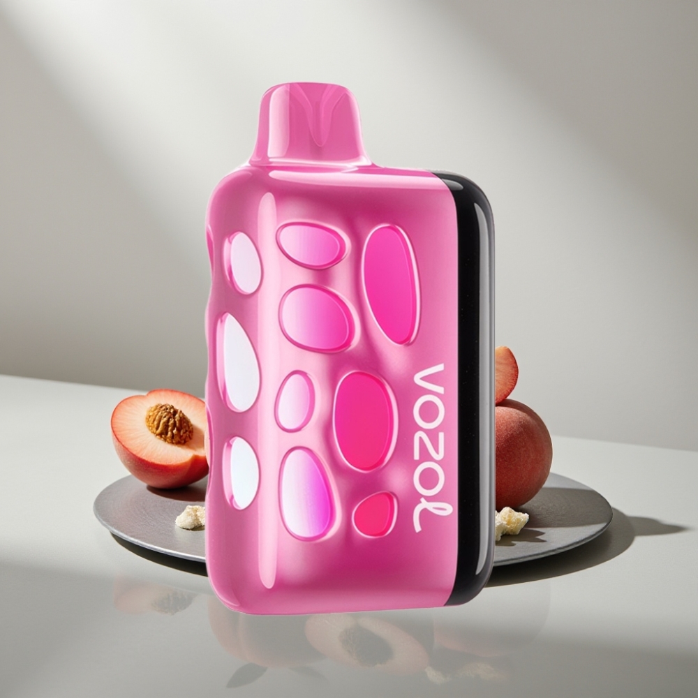 VOZOL RAVE 40000 Disposable Vape אפרסק קרח 270° עיצוב זוהר מצב מסיבה 80% טעינה ב-20 דקות