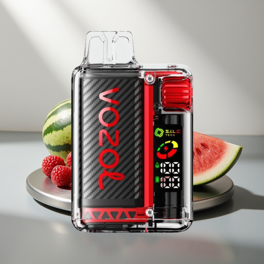 VOZOL Vista 20000 Puffs 650mAh OLED S.i.L.C Dual Mesh Raspberry Watermelon (פטל אבטיח)